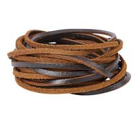 GORGECRAFT Corde en Cuir Véritable de 5mX3mmX2mm Cordon Plat en Cuir de Vache Cheval Fou Fil de Tressage pour Colliers Fabrication de Bijoux Porte-Clés Bottes Atelier de Dentelle, Selle Marron
