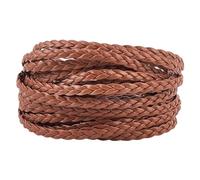 GORGECRAFT Corde Tressée en Cuir Synthétique Plat et Plié de 5 m avec 3 brins de 5mm pour Tressage Fabrication de Bracelets Bracelets de Cheville Colliers Ras du Cou Bijoux