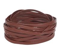 GORGECRAFT Cordon en Cuir Brillant Plat de 5 m X 5mm X 1mm Lanières en Cuir d'agneau Souple Ruban en Cuir Grainé Litchi Double Face Lacet en Cuir Fin en PU Pliable pour L'Artisanat du Cuir Sienna