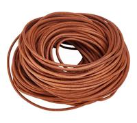GORGECRAFT Cordon en Cuir de Vache Véritable de 25m*2mm Cordon Rond en Cuir Tressé pour Perles pour Bracelet Collier Bracelet de Cheville Fabrication de Bijoux Bricolage Porte Clés Cordons Fournitures