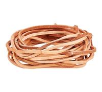 GORGECRAFT Cordon en Cuir Plat de 3mm*5m*2mm Bande de Cuir Véritable Corde Tressage en Vache pour Bracelets Colliers Fabrication Bijoux Dentelle Loisirs Créatifs Perles Sandy Brown