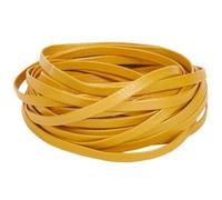 GORGECRAFT Cordon en Cuir Plat Double Face de 5 m X 5mm X 1mm Bandes de Laçage en Cuir Grainé Litchi Souple Corde Pliable en Cuir d'agneau Synthétique pour Bracelet Artisanal Or