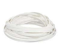 GORGECRAFT Cordon en Cuir Plat Pliable Blanc de 5 m X 5mm X 1mm Bandes de Cuir Grainé Litchi Sangle en Cuir d'agneau Double Face Garniture en Cuir pour Bricolage Fabrication de Bracelets Sac à Main