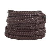 GORGECRAFT Cordon en Cuir Tressé Plat en PU 5mX8mm Fils de Tressage en Similicuir Corde de Cravate Bolo pour Bricolage Bracelet Collier Ras du Cou Bracelets de Cheville Porte Clés Brun Coco
