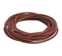 GORGECRAFT Cordon en Cuir Véritable de 5 m 4mm Plat Pleine Fleur Tressé Rond Marron pour Loisirs Créatifs