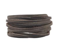 GORGECRAFT Cordon Plat en Cuir Véritable 5m*4mm*2mm Bandes de Cuir Crazy Horse Cuir de Vachette Pleine Fleur Fil à Tresser Gris pour Colliers Bracelets Fabrication de Bijoux Lacets Bricolage
