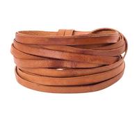 GORGECRAFT Cordon Plat en Cuir Véritable Pleine Fleur de Vachette Péruvien 5 m X 6mm X 1mm pour la Fabrication de Bijoux Bracelets Porte Clés