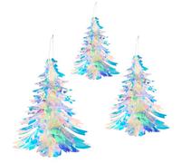 GORGECRAFT Décorations de Noël Irisées 3 Styles en Plastique Coloré Arc en Ciel pour Les Vacances d'hiver Les Fêtes de Noël Pliables à Suspendre pour Anniversaire Mariage