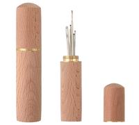 GORGECRAFT Étui à Aiguilles en Bois Porte Aiguilles à Coudre Étui à Aiguilles à Broder Portable en Bois Modèle Cylindrique Support pour Aiguilles Conteneur pour Rangement Tapisserie Point de Croix
