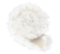 GORGECRAFT Fausse Fourrure Blanche 1mX7cm Tissu en Feutrine Moelleuse Synthétique Fausse Fourrure Prédécoupé en Peluche à Poils pour Travaux manuels Couture Beard Cheveux de Père Noël Chemin de Table