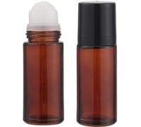 GORGECRAFT Flacon Roll on Vide de 50ml 2 Flacon à Bille en Verre,Bouteilles en Verre sans Fuite,Flacon Roll on Rechargeable pour Huiles Essentielles Contenant Vide pour Voyage Parfum Cosmétique