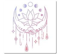 GORGECRAFT Grande Lune Étoile Pochoirs Fleurs Modèles de Pochoir de Peinture Réutilisables Outils 12x12 Pouce Pochoir en Plastique pour Peinture sur Bois Mur Toile Vintage Maison Art Artisanat