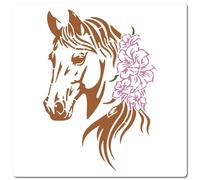 GORGECRAFT Grands Pochoirs de Peinture pour Chevaux 30cm Mandala Fleur Pochoir de Peinture Réutilisable Pet Artisanat Ornement Dessin Art Modèle pour Bois Mur Bricolage Artisanat Tissu Carreaux
