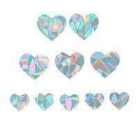 GORGECRAFT Heart Static Window S'Accroche Verre Stickers Stickers Anti-Collision Empêcher Les Oiseaux Alerte Stickers Non Adhésif Prismatique Film Vinyle Déflecteurs Anneau Sun Catcher (10 PCS)