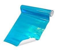 GORGECRAFT Laser Holographique Cuir Vinyle Tissu Bleu Réfléchissant Faux Miroir PU Cuir Radium Film Étanche Étincelle Feuille Artisanat pour Coudre Vêtements Sacs Chapeaux DIY Arc Artisanat
