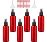 GORGECRAFT Lot de 3.4 flacons Vaporisateurs de Parfum 100 oz/8 ML en Plastique Ambré Vide pour Voyage sans Fuite Contenants Liquides Rechargeables avec 2 entonnoirs et 24 étiquettes