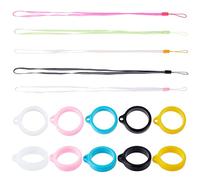 GORGECRAFT Lot de 5 lanière de Opposées Perdues Comprend 5 lanières de Collier de Sécurité avec 20 Anneaux en Caoutchouc Perdus en Face de la Bague de Protection pour Stylo à Usages