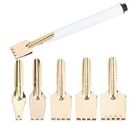 GORGECRAFT Lot de 5 Pointes de Stylo Parallèles en Laiton de 9/10/11/13/16 mm de Large Kit de Pointes de Stylo à Trempette Comique Police Artistique Écriture Scolaire Fournitures pour Calligraphie