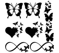 GORGECRAFT Lot de 8 feuilles de décalcomanies en vinyle noir réfléchissant au laser pour voiture, SUV, camion, moto, portes, murs, ordinateurs portables