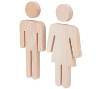 GORGECRAFT Panneaux de Toilettes en Bois pour Hommes et Femmes Panneaux de Porte de Salle de Bain Identification des Toilettes Étiquette de Symbole en Bois pour Bureaux Entreprises Restaurants Porte