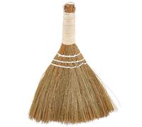 GORGECRAFT Petit Balai Brosse Fouet 28cm Manche Naturel Bambou Traditionnel Fait Main Robuste Paille Poils Inclinés Fouet Nettoyage Balayage Main Balais pour Bureau Surface Intérieur Extérieur