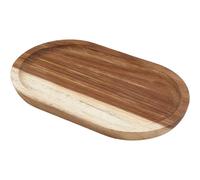 GORGECRAFT Plateau de Service Ovale en Bois Naturel de 20cmX12cm Petit Plateau Décoratif Rustique pour Pain Charcuterie Support pour Aliments Assiette avec Bord Rainuré Thé Table Basse Cuisine Dessert