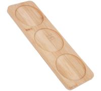 GORGECRAFT Plateau pour Moulin à Sel et à Poivre en Bambou Diamètre Intérieur 8.4cm Support en Bois pour Moulin à Poivre Protection de Table à Manger pour 2 moulins Rangement de Cuisine et de Maison