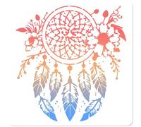 GORGECRAFT Pochoir Attrape Rêves 30 x 30cm Pet Réutilisable Creux Attrape Rêves Décoration Florale Peinture Dessin Modèle Pochoirs pour Peinture Bois Mur Tissu Toile Meubles Bricolage Art Artisanat