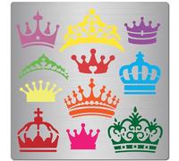 GORGECRAFT Pochoir Couronne en Métal King Queens Couronne Pochoirs Réutilisables en Acier Inoxydable Modèle de Dessin pour Peinture Sur Bois Mural, Toile, Tissu, Scrapbooking, Pyrogravure, Gravure