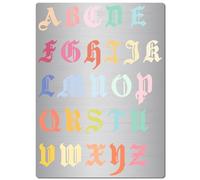 GORGECRAFT Pochoir de Journal en Métal avec Police Anglaise Ancienne Lettre de L'Alphabet Antique Pochoirs en Acier Inoxydable Modèle de Lettrage Gothique pour Gravure Peinture Sur Mur Bois, 19x14cm