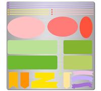 GORGECRAFT Pochoir en Métal de 16cm pour Journal Agenda Carnet de Notes Lignes Bannières Flèches Marque Page Pochoirs en Acier Inoxydable Modèle pour Peinture Scrapbooking Gravure Pyrogravure