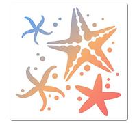 GORGECRAFT Pochoir Étoile de Mer 4 modèle de Dessin Étoile de Mer Thème Océan D'Été 18x18 cm Pochoirs de Dessin Carrés pour Peinture sur Mur Meubles Toile Tissu Scrapbooking Carte Bricolage Artisanat