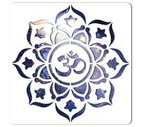 GORGECRAFT Pochoir mandala chakra réutilisable - Grand modèle de fleur - 30 x 30 cm - Décoration pour la maison - Pour peinture sur bois, scrapbooking, cartes, murs et sols