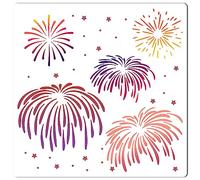 GORGECRAFT Pochoirs de Feux D'Artifice 30 × 30CM Modèles de Feux D'Artifice de Noël Feu D'Artifice Sérigraphie Pochoir Modèle de Feu D'Artifice du Nouvel An Signe Réutilisable Pochoir Carré