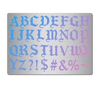 GORGECRAFT Pochoirs de Lettrage de Polices Gothiques Ancienne Police Anglaise Pochoirs en Acier Inoxydable Alphabet Réutilisable Pochoir en Métal Outil de Journal pour L'Écriture, la Peinture