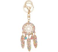 GORGECRAFT Porte Clés Porte Bonheur pour L'Amitié Les Femmes Les Mamans Attrape Rêves Strass Breloques en Plumes Porte Clés Porte Bonheur Protection pour la Fabrication de Bijoux D'Artisanat