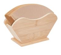 GORGECRAFT Porte Filtre à Café en Bois Massif Distributeur de Papier à Café en Bois Support de Rangement Étagère Accessoires pour Filtres à Café Chemex Hario V60 à Fond Plat et Cône Carré