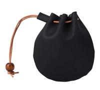 GORGECRAFT Porte Monnaie en Cuir Véritable avec Cordon de Serrage de 116x118x16mm Mini Sac Seau en Cuir Crazy Horse Pochette de Monnaie Vintage Médiévale Noire Petit Portefeuille pour Hommes Femmes