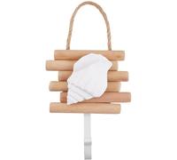 GORGECRAFT Porte Serviettes en Bois Rustique avec Motif d'animaux Marins Crochets Muraux en Forme de Conque Porte Serviettes sur Le Thème de la Plage Porte Manteau Mural en Bois Tabliers Chapeaux