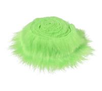 GORGECRAFT Rouleau de Tissu Prédécoupé en Fausse Fourrure 1.5 m X 5cm en Peluche Artificielle à Poils Longs avec Ruban de Garniture Vert Pâle pour Coussins Housses de Chaise Coussins de Noël