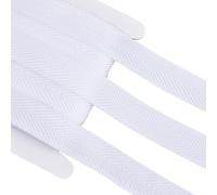 GORGECRAFT Ruban de Reliure en Biais de 20 m de Large Bandeaux de Reliure de 22 mm de Large Ruban de Reliure Plat Blanc Garniture de Sangle à Chevrons Ruban Sergé pour la Fabrication de Livres