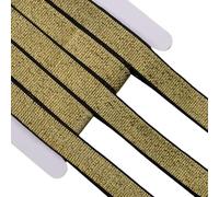 GORGECRAFT Ruban Élastique Métallique Doré de 11 m de Large 20mm de Large Plat Pailleté Tissé en Polyester pour Bricolage Couture Artisanat Bandeau Pantalon Ceinture Vêtements Manches Accessoires