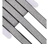 GORGECRAFT Ruban Élastique Plat Métallique Argenté Pailleté de 11 m X 20mm Sangle Noire en Polyester Tissé pour Bandeau Ceinture Bricolage Couture Artisanat Pantalons Robes Accessoires Vestimentaires