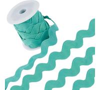 GORGECRAFT Ruban RIC Rac Jumbo Rick Rack de 30mm 10 mètres Vert Lac de Noël Zig Zag Frange Ondulée Tissu Tressé Tissé en Forme de S Dentelle avec Bobine pour Couture et Artisanat