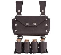 GORGECRAFT Sac Ceinture en Similicuir D'Alchimie Médiévale avec 4 flacon de Potion en Liège Pochette de Costume Viking Sac Ceinture de Potion Renaissance Sac de Taille de Sorcier Fantastique Halloween