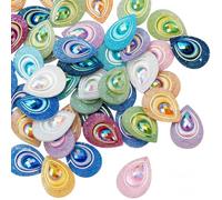 GORGECRAFT Strass Œil de Cheval à Dos Plat en Résine Forme Goutte d'eau Paon Multicolore 50mm pour la Confection de Vêtements Chaussures Sacs et Décorations (Robe de Mariée).