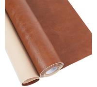 GORGECRAFT Tissu Cheval Fou Cuir Texturé 135x30cm Similicuir Synthétique Grainé 1mm d'épaisseur pour Bricolage Couture Artisanat Automobile Décoration D'Intérieur Housses de Canapé Valises, Sienna