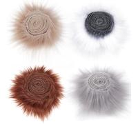 GORGECRAFT Tissu en Fausse Fourrure de Renard 4 Couleur 150x5cm Patchs en Fourrure Hirsute Tapis Moelleux 3mm D'Épaisseur Ruban de Garniture en Peluche Synthétique de Noël Chutes Pelucheuses