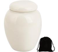 GORGECRAFT Urne Funéraire pour Cendres Humaines Petite Urne Funéraire pour Animaux de Compagnie Support pour Cendres Humaines Mini Urne Funéraire en Céramique Pot pour Chat Lapin Mâle Femelle Blanc