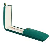 GORGECRAFT Velours Collier Boîte Vert Foncé Double Ouvert Longue Chaîne Cas Rectangle Bijoux Présentoir Boîte Cadeau pour Anniversaire Fiançailles Mariage Anniversaire Organisateur de Bijoux